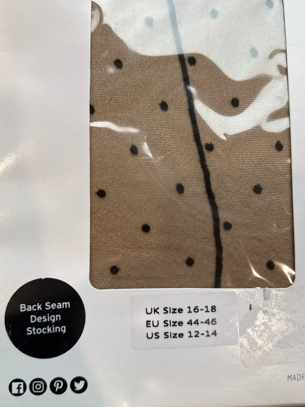 Beige Polka Dot Back-Seam Stockings